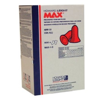 Howard Leight MAX 1-D Earplugs Bulk Refill Dispenser 500 pairs